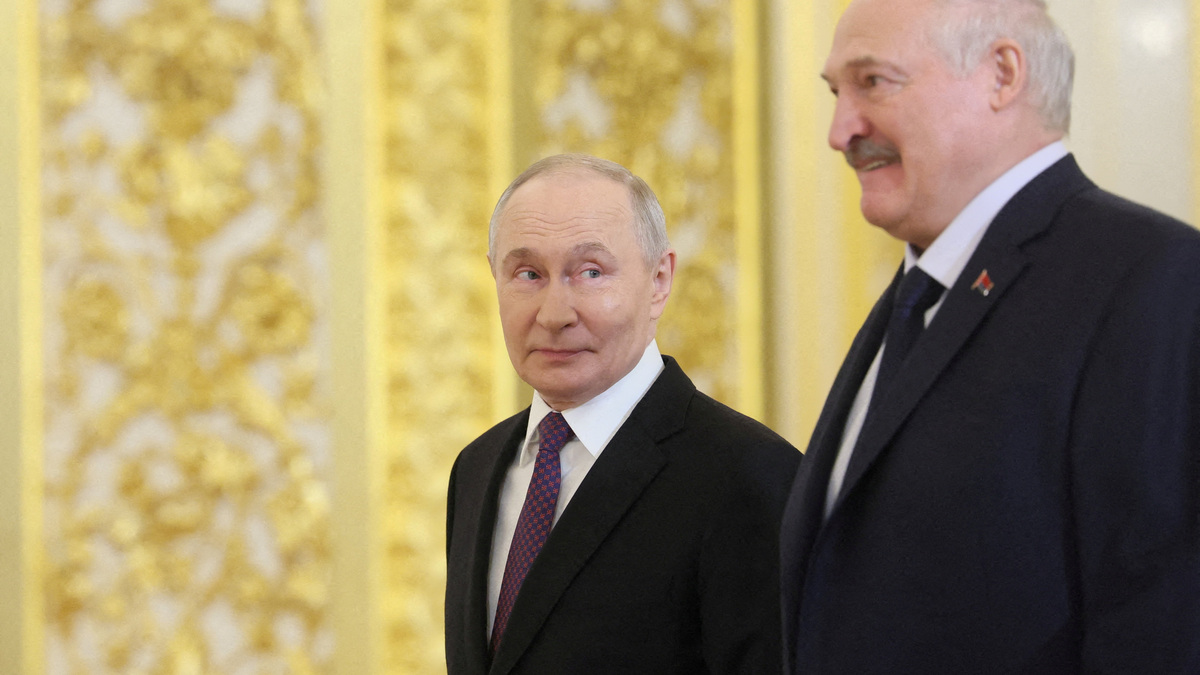 FILE PHOTO: Russian President Vladimir Putin and Belarusian President Alexander Lukashenko attend a meeting of the Supreme State Council of the Union State of Russia and Belarus, in Moscow, Russia February 26, 2026. Maxim Shipenkov/Pool via REUTERS/File Photo