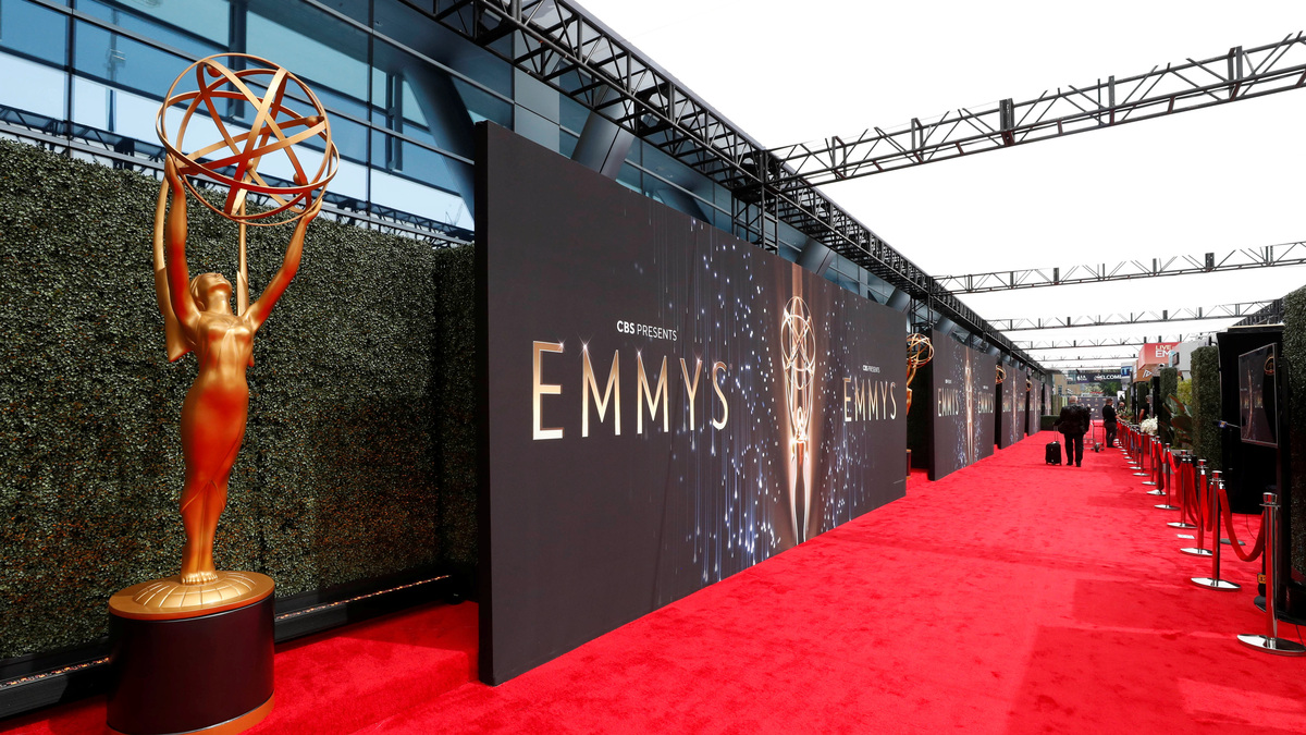 FILE PHOTO: A general view shows the red carpet ahead of the 73rd Primetime Emmy Awards in Los Angeles, U.S., September 19, 2021. REUTERS/Mario Anzuoni/ File Photo