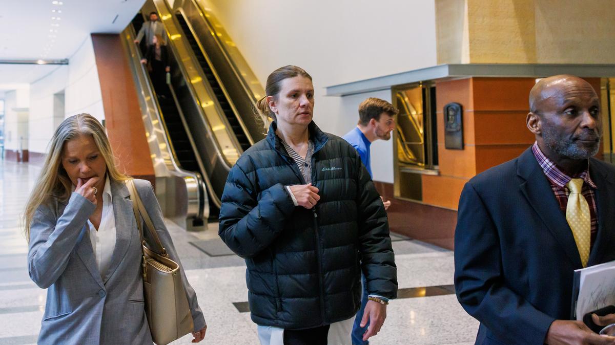 Aimee Bock. Aimee Bock, founder and executive director of the nonprofit organization Feeding Our Future, arrives at the Minneapolis federal courthouse with her attorney, Ken Udoibok, right, on March 19, 2025, in Minneapolis. 