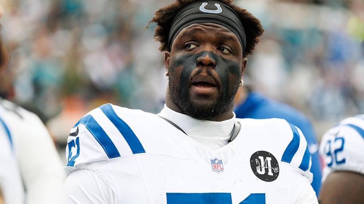  Dec 7, 2025; Jacksonville, Florida, USA; Indianapolis Colts defensive end Kwity Paye (51) looks on before a game against the Jacksonville Jaguars at EverBank Stadium. Mandatory Credit: Matt Pendleton-Imagn Images | Matt Pendleton-Imagn Images 