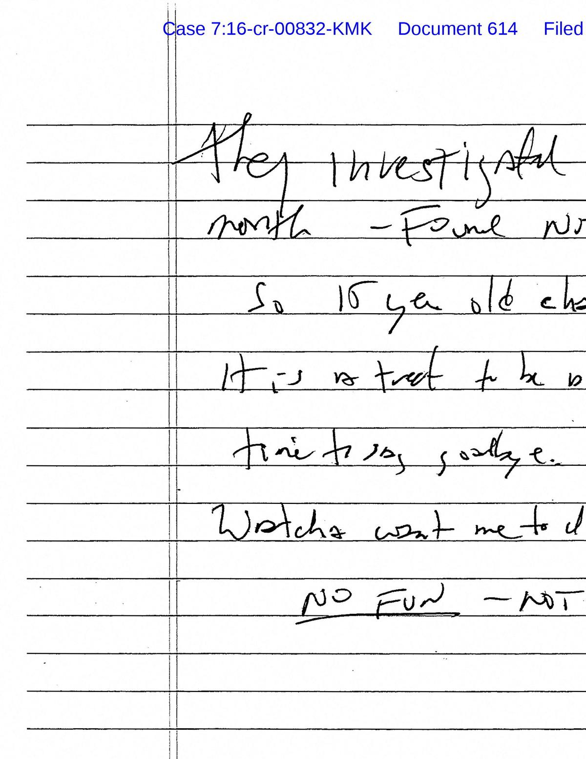 A document including the line "It is a treat to be able to choose one’s time to say goodbye.", described as a suicide note purportedly written by the late Jeffrey Epstein, the disgraced financier and accused sex trafficker who was found dead in his Manhattan jail cell in August 2019 in what was ruled a suicide, is seen after its release by U.S. District Judge Kenneth Karas in New York City, U.S. May 6, 2026.   U.S. District Court for the Southern District of New York/Handout via REUTERS