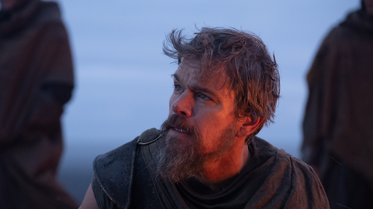 Christopher Nolan recommends watching "The Odyssey" (starring Matt Damon, pictured) in 70mm IMAX, though a limited number of theaters are capable of showing it.