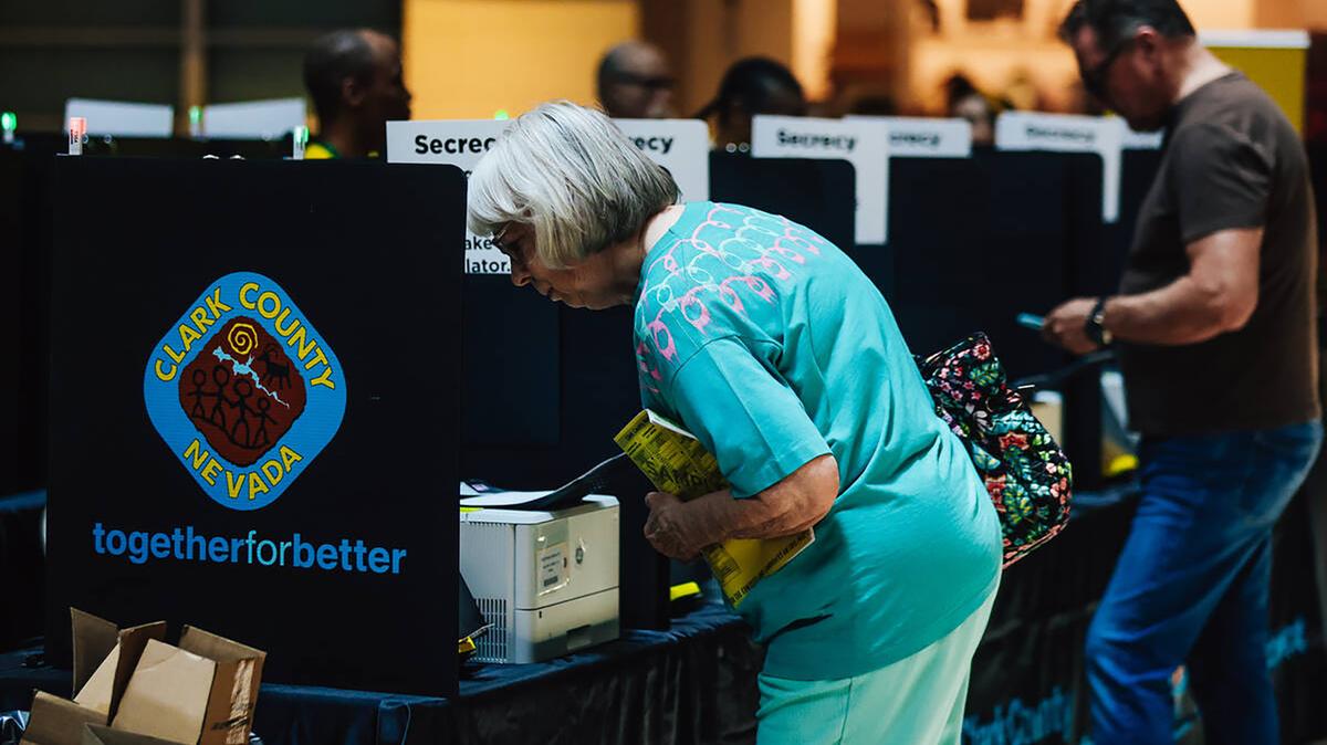 Voters take advantage of early voting at Galleria at Sunset on May 23, 2026, in Henderson, Nevada. (Madeline Carter/Las Vegas Review-Journal/TNS)