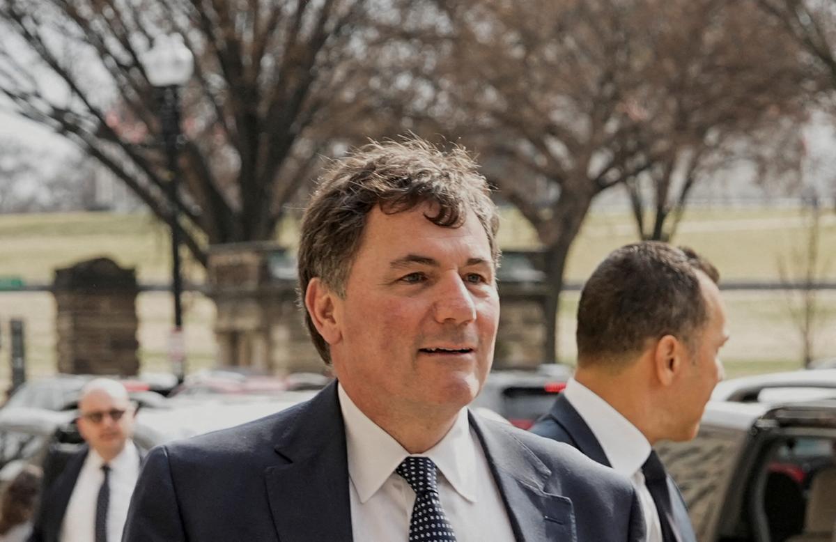 FILE PHOTO: Canadian Finance Minister Dominic LeBlanc attends a meeting with U.S. Commerce Secretary Howard Lutnick and U.S. Trade Representative Jamieson Greer for talks on trade and tariffs, in Washington, D.C., U.S., March 13, 2025. REUTERS/Ken Cedeno/File Photo