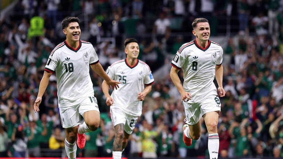  Álvaro Fidalgo (right) scored his first goal for Mexico against Czechia. | Ryan Pierse/FIFA/Getty Images 