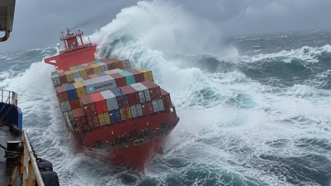 Watch: Super Typhoon Champi's Massive Waves Make an 850-Foot Cargo Ship Look Like a Toy in a Bathtub 