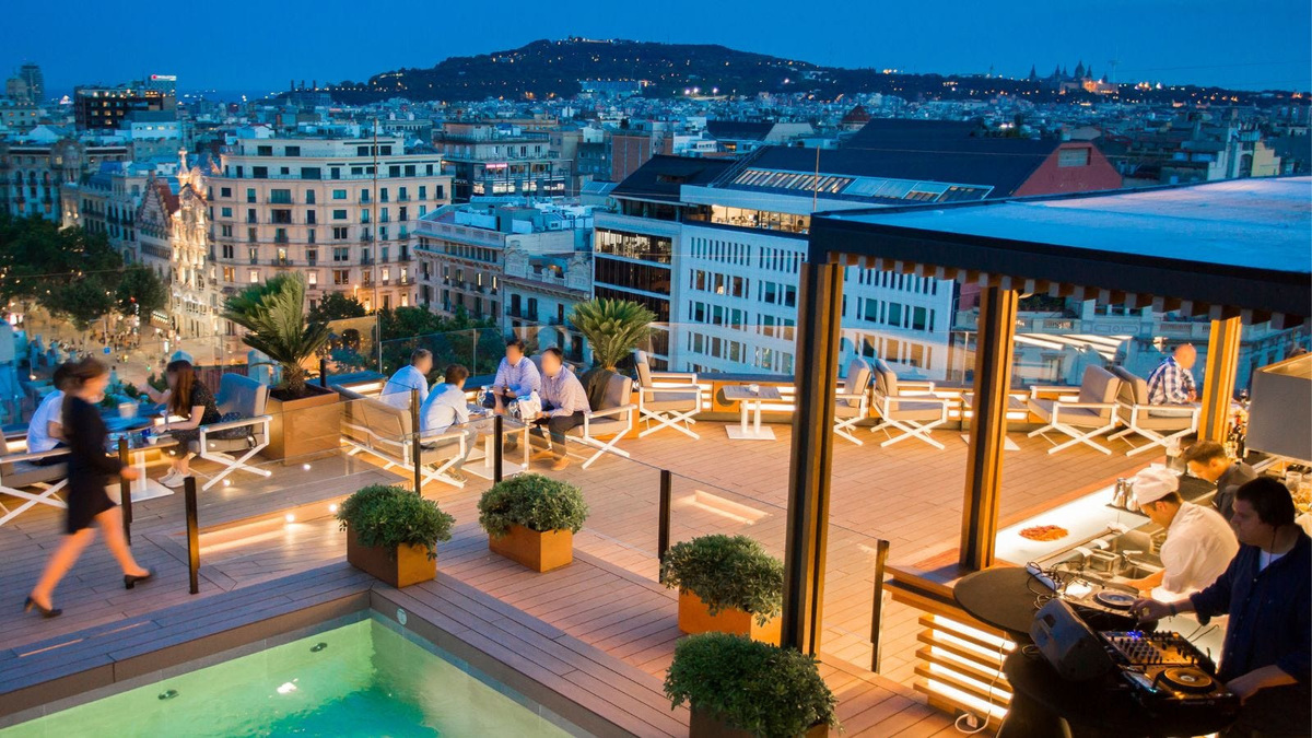 La Dolce Vitae rooftop terrace at Majestic Hotel & Spa Barcelona.