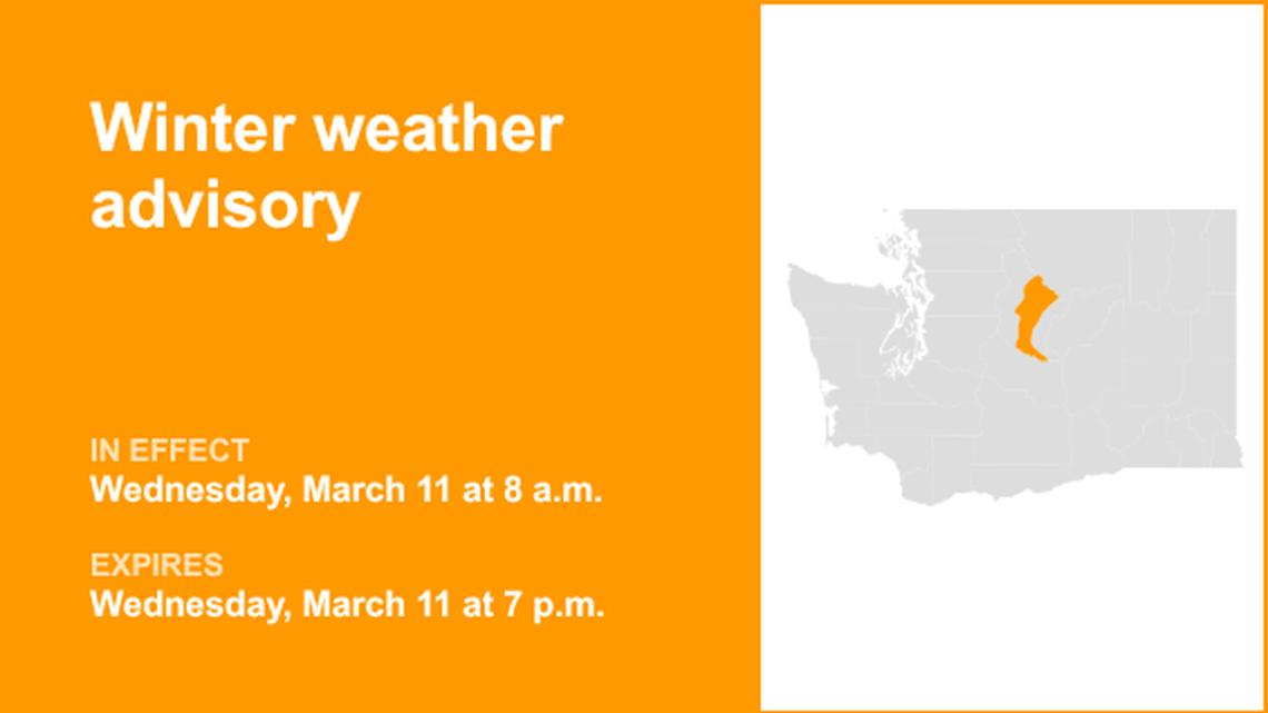 UPDATE: Winter weather advisory issued for Central Chelan County until Friday midday 