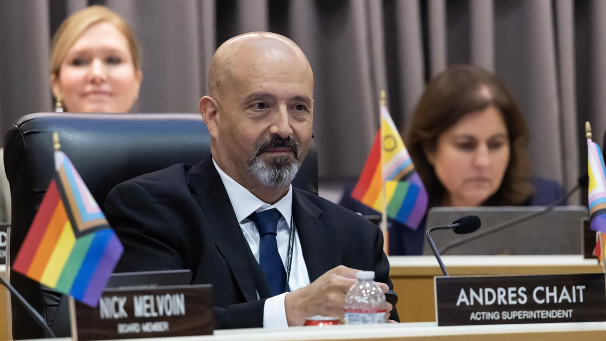 Acting Superintendent Andres Chait at a Los Angeles Unified School District Board meeting on June 23, 2026, in Los Angeles. (Myung J. Chun/Los Angeles Times/TNS)