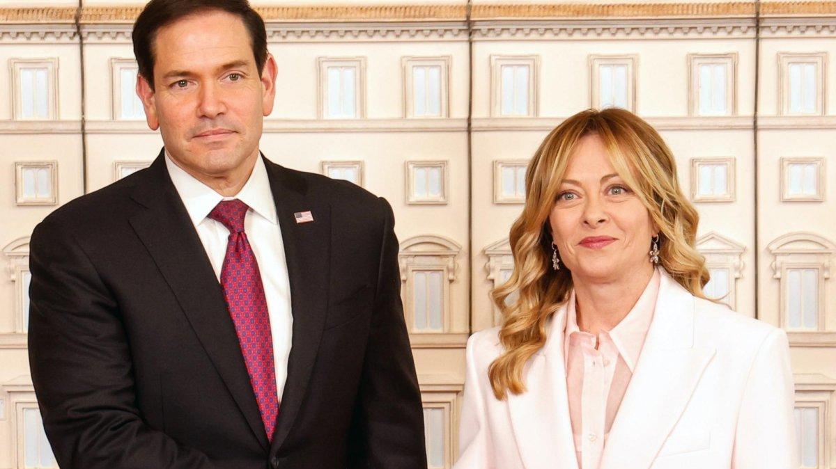 Italy's Prime Minister Giorgia Meloni meets Secretary of State Marco Rubio at Palazzo Chigi, in Rome, Thursday. Rubio was in the Italian capital for high-level meetings with Italian and Vatican officials. Photo Guiseppe Lami/EPA