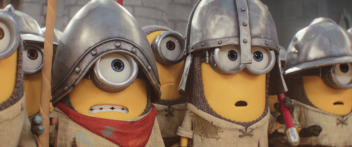 Set in 1920s Hollywood, the latest "Minions" animated comedy finds the little yellow banana-loving dudes using an ancient spellbook to summon a bunch of fearsome monsters for their ultimate monster movie.