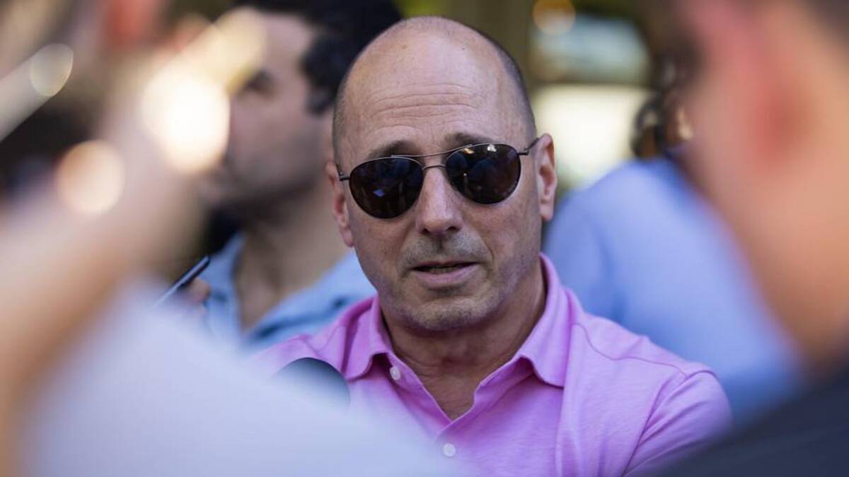  Nov 7, 2023; Scottsdale, AZ, USA; New York Yankees general manager Brian Cashman speaks to the media during the MLB General Manager's Meetings at Omni Scottsdale Resort & Spa. Mandatory Credit: Mark J. Rebilas-Imagn Images | Mark J. Rebilas-Imagn Images 