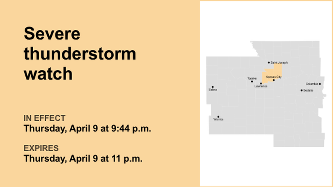 Severe thunderstorm watch issued for the Kansas City area Thursday night 