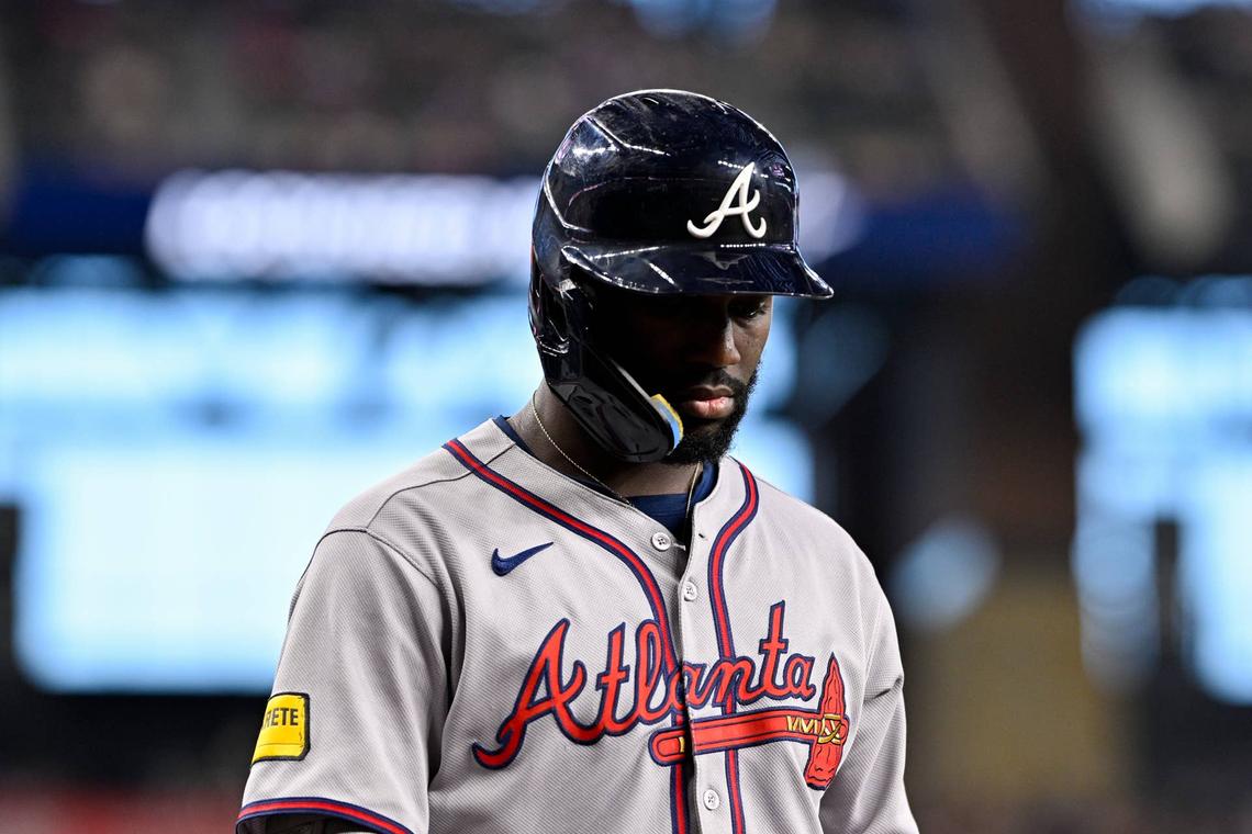  Atlanta Braves center fielder Michael Harris II (23) © Jerome Miron-Imagn Images
