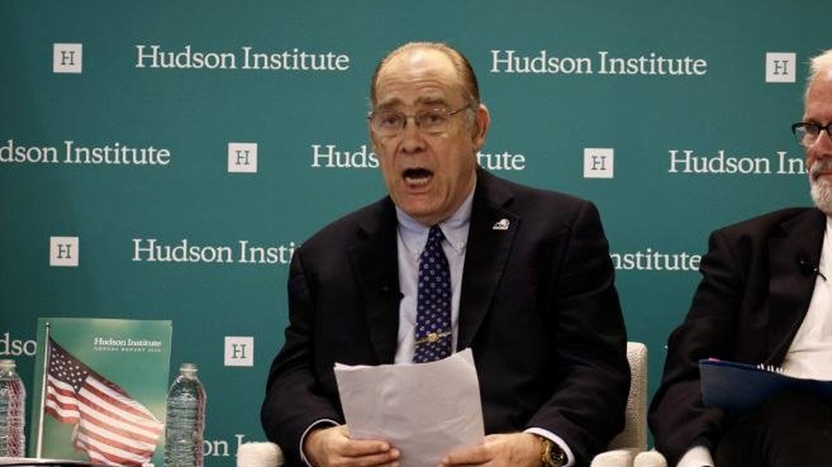 Bruce Bechtol speaks at the International Council on Korean Studies (ICKS) annual conference titled “Challenges of the U.S.-South Korea Alliance 2026” at the Hudson Institute in Washington on Wednesday. Photo by Asia Today