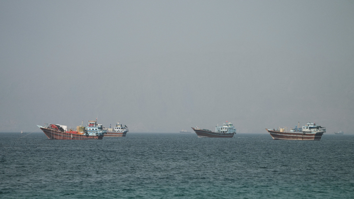 Vessels at the Strait of Hormuz, as seen from Musandam,Oman, June 25, 2026. REUTERS/Stringer
