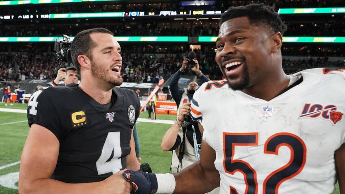  The Raiders traded Khalil Mack to the bears after a contract holdout. | Kirby Lee-Imagn Images 