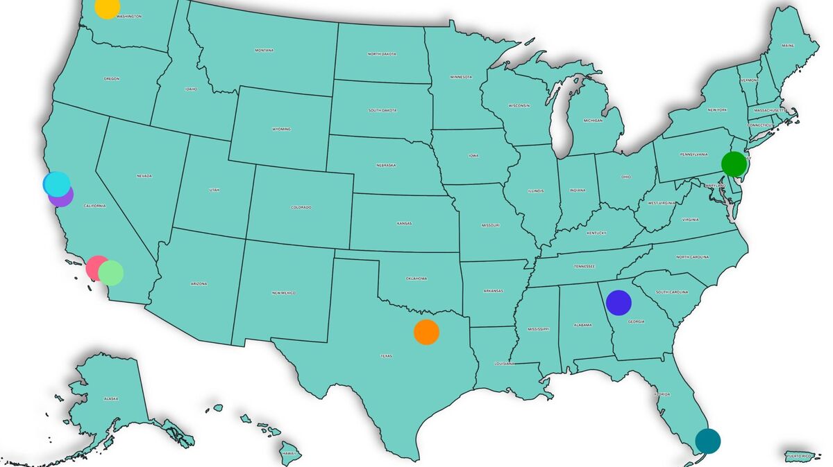 Map showing where Americans are pulling their homes off the market. 