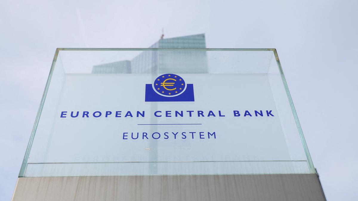 A view shows the logo of the European Central Bank (ECB) outside its headquarters in Frankfurt, Germany March 16, 2023. REUTERS/Heiko Becker