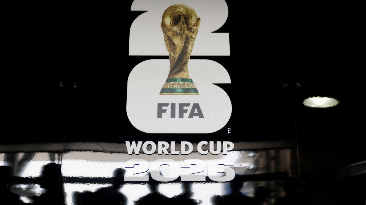 FILE PHOTO: Soccer Football - FIFA World Cup 2026 - New York/New Jersey Stadium Tour - New York/New Jersey Stadium, East Rutherford, New Jersey, U.S. - June 10, 2026 General view of FIFA World Cup 2026 branding inside the stadium REUTERS/Jeenah Moon/File Photo