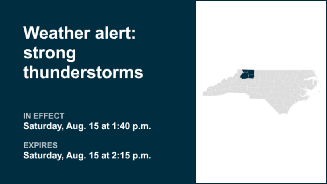 UPDATE: Weather alert for Wilkes County Saturday afternoon, says the NWS 