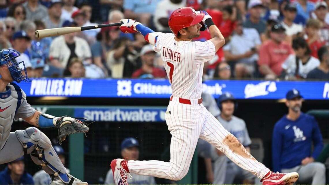 Trea Turner knocks two out as Phillies control Dodgers