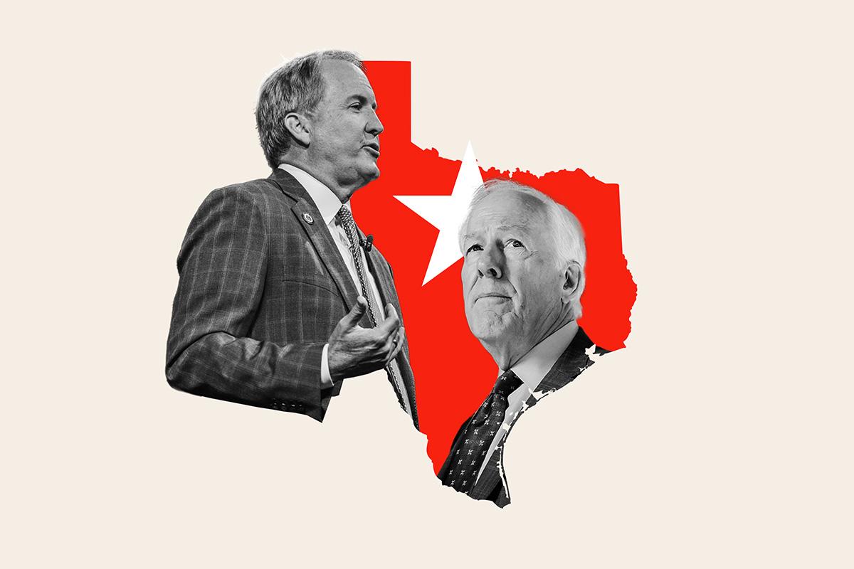  Republican U.S. Senator John Cornyn, right, is up against President Donald Trump’s pick, state Attorney General Ken Paxton, left, in the Texas GOP runoff vote on Tuesday. 