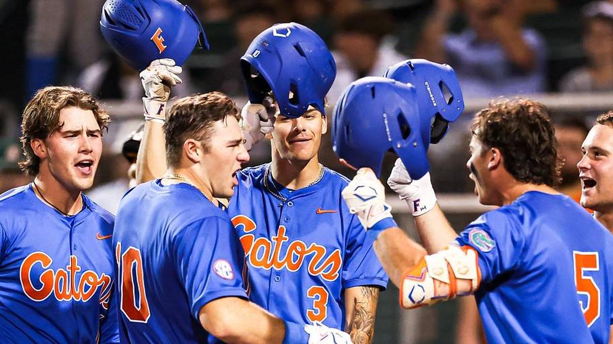  Ethan Surowiec hit a three-run home run in the ninth inning of Florida's series-clinching win over Miami earlier this season. | Courtesy of UAA Communications 