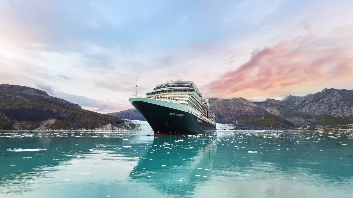 Holland America Line's Nieuw Amsterdam cruise ship in Alaska.