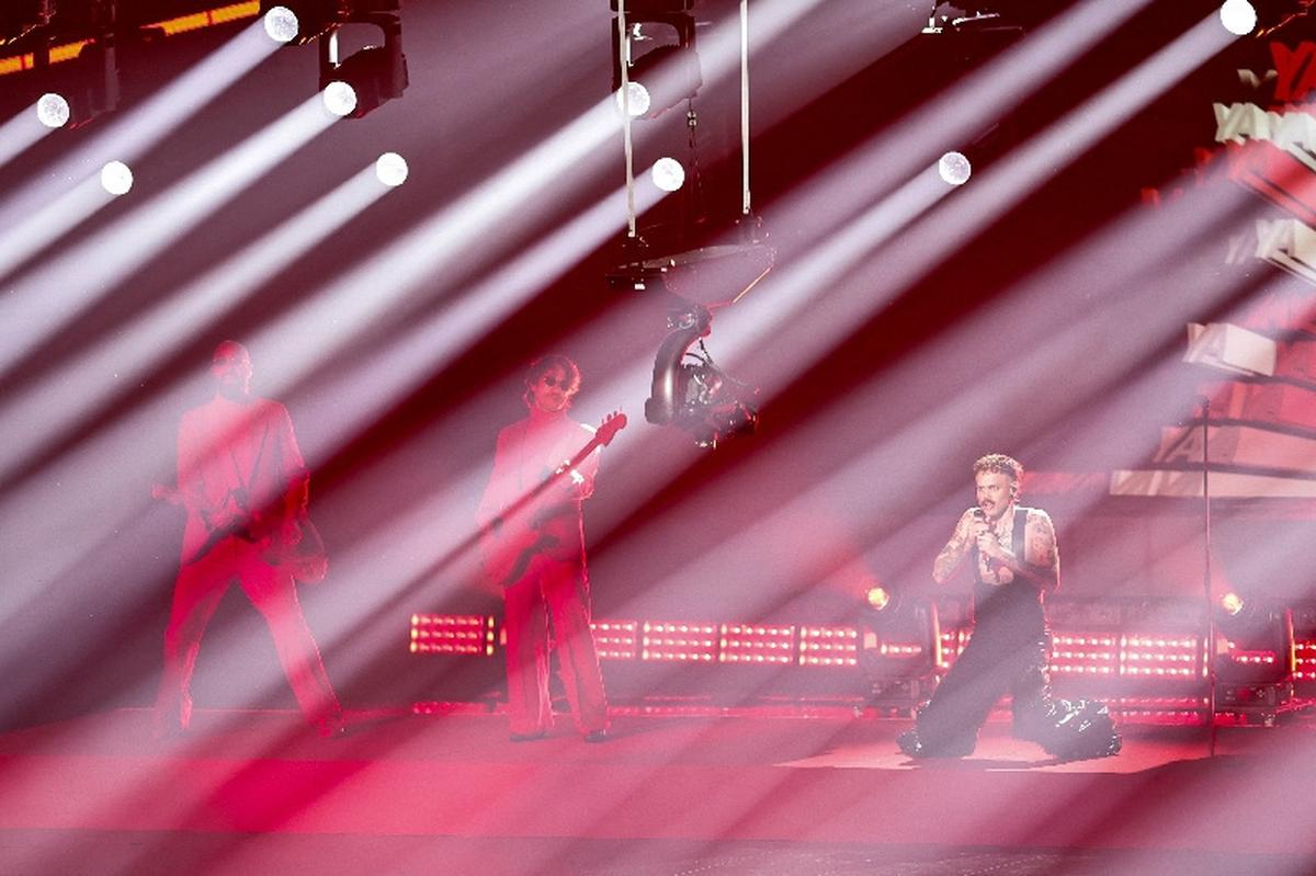 JONAS LOVV, representing Norway, performs "YA YA YA" during the dress rehearsal 2 of the Grand Final of the 2026 Eurovision Song Contest, in Vienna, Austria, May 15, 2026. REUTERS/Lisa Leutner