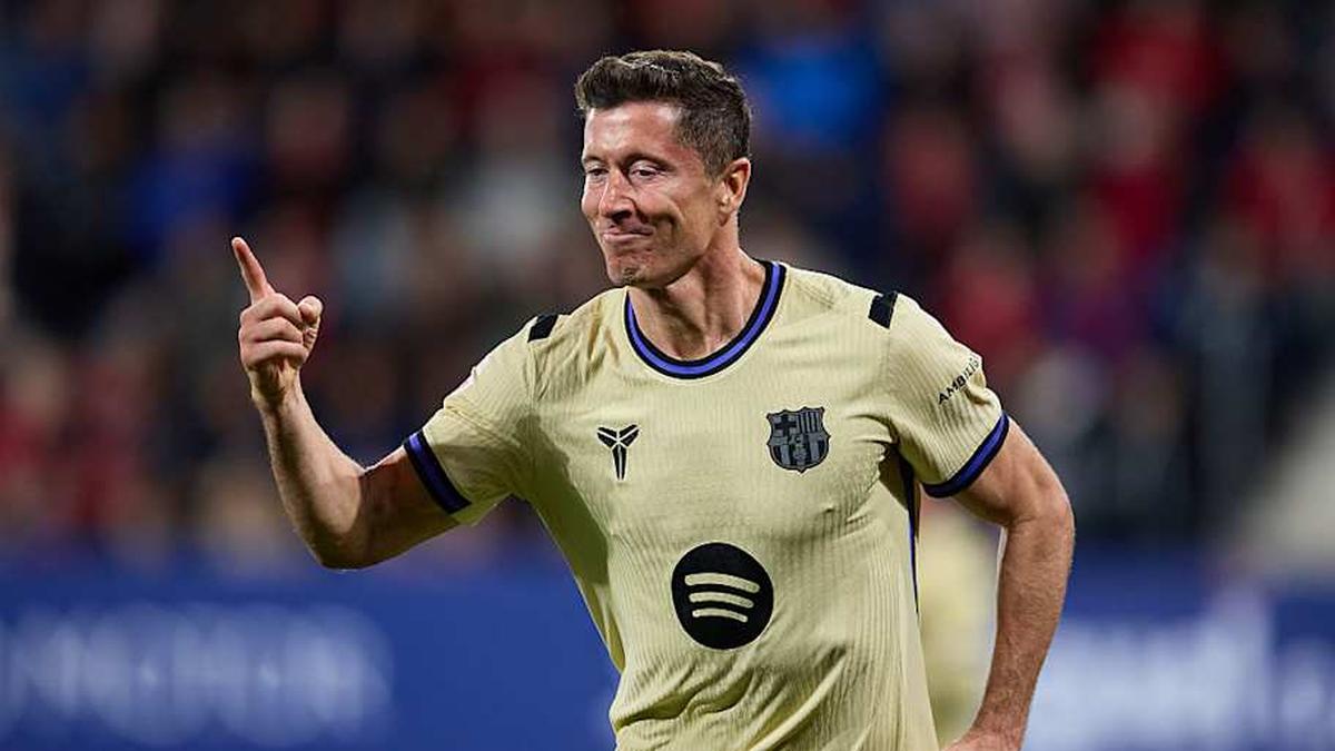  Robert Lewandowski scored crucial goals for Barcelona this season. | Ion Alcoba Beitia/Getty Images 