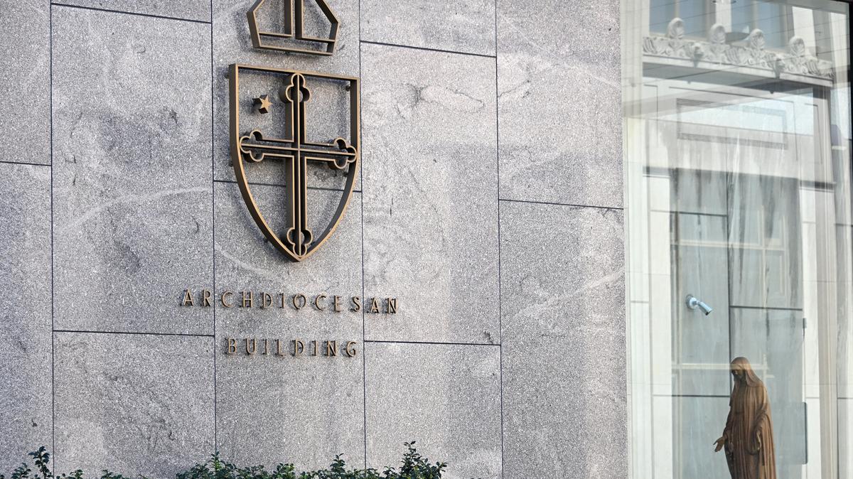 Exterior of the Archdiocese of Baltimore's Catholic Center on Cathedral Street, April 8, 2026. (Kim Hairston/Baltimore Sun/TNS)