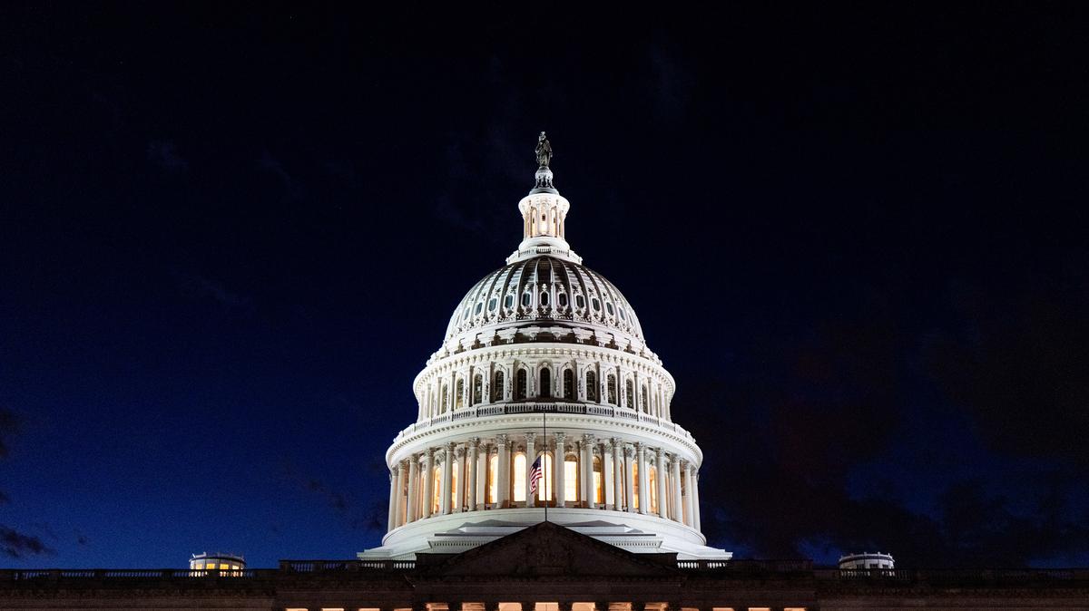 The U.S. Capitol dome is illuminated on Nov. 12, 2025. (Bill Clark/CQ Roll Call via ZUMA Press/TNS)