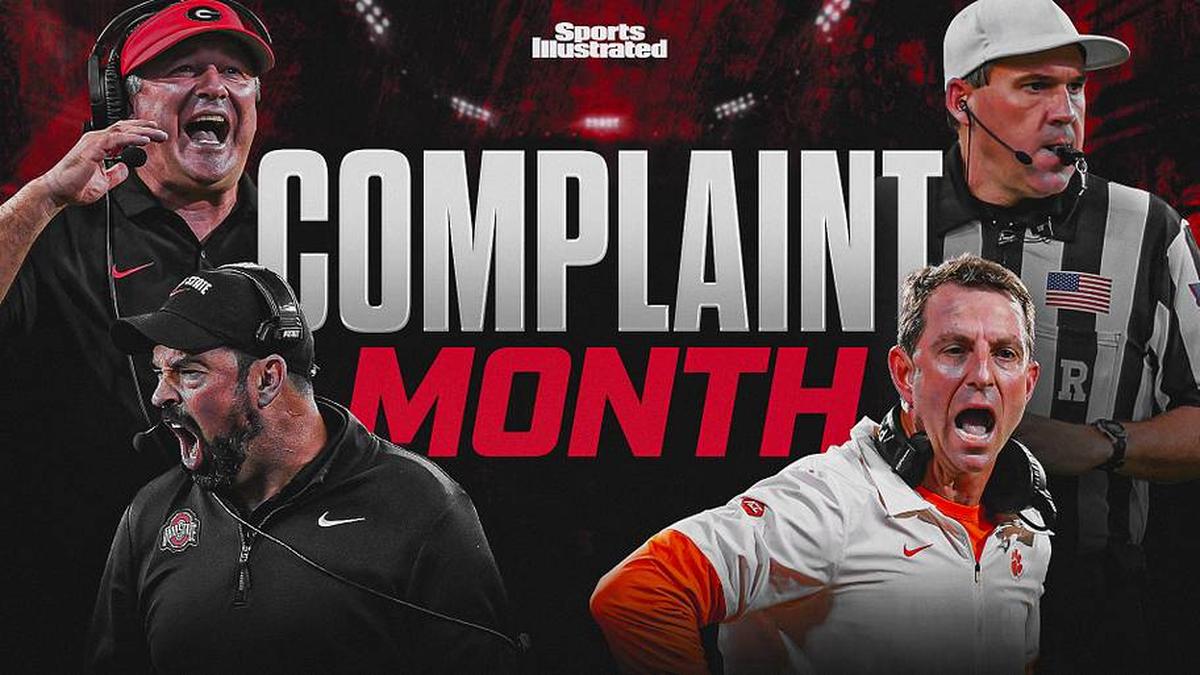  May is Complaint Month in college sports with leaders airing their grievances on everything from postseason expansion to eligibility concerns. Sports Illustrated examines these complaints and where the sport is headed. | Clockwise from bottom left: Alex Slitz/Getty Images; James Gilbert/Getty Images; David Rosenblum/Icon Sportswire via Getty Images; Isaiah Vazquez/Getty Images 