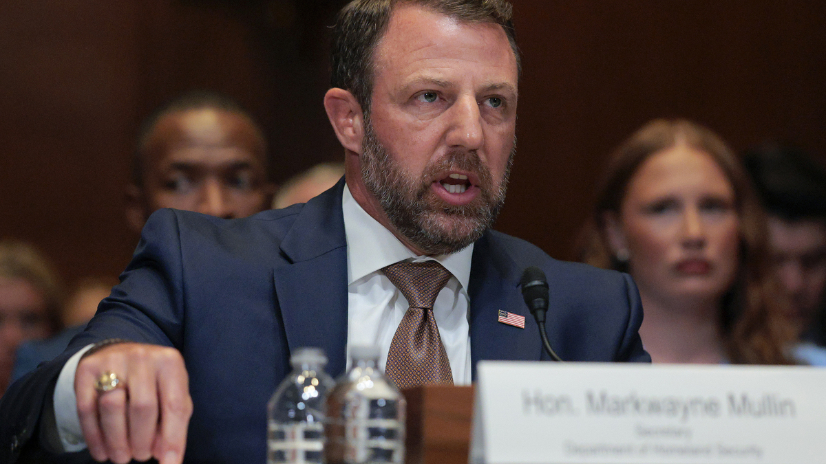 U.S. Secretary of Homeland Security Markwayne Mullin testifies before the Senate Appropriations Subcommittee on the Department of Homeland Security in the Dirksen Senate Office Building on Capitol Hill on June 2, 2026, in Washington, D.C. (Chip Somodevilla/Getty Images/TNS)