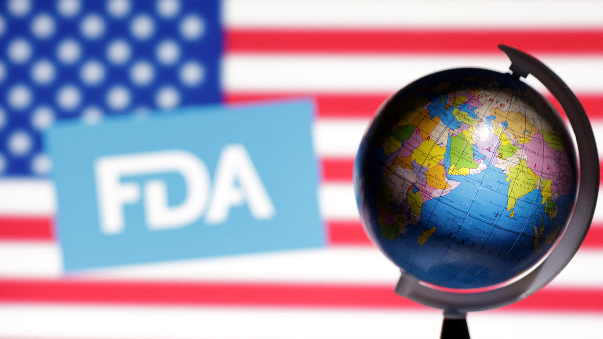 A U.S. flag, a U.S. Food and Drug Administration (FDA) logo and a globe are seen in this illustration taken May 13, 2025. REUTERS/Dado Ruvic/Illustration