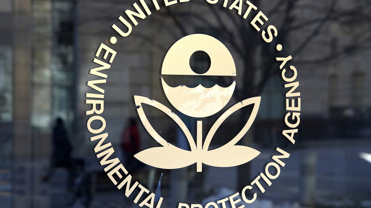 The U.S. Environmental Protection Agency's logo is displayed on a door at its headquarters on March 16, 2017, in Washington, D.C. In a blow to the Trump administration’s deregulatory agenda, a federal appeals court on Friday, June 26, 2026, rejected the Environmental Protection Agency’s attempt to roll back soot pollution standards set in 2024. (Justin Sullivan/Getty Images/TNS)