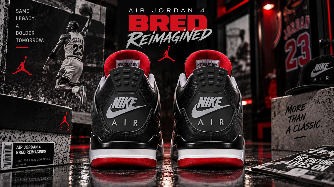 Air Jordan 4 'Bred' - OG Black Nubuck, Nike Air Heel Branding, 2024 Redemption: Release Date and Where to Buy 