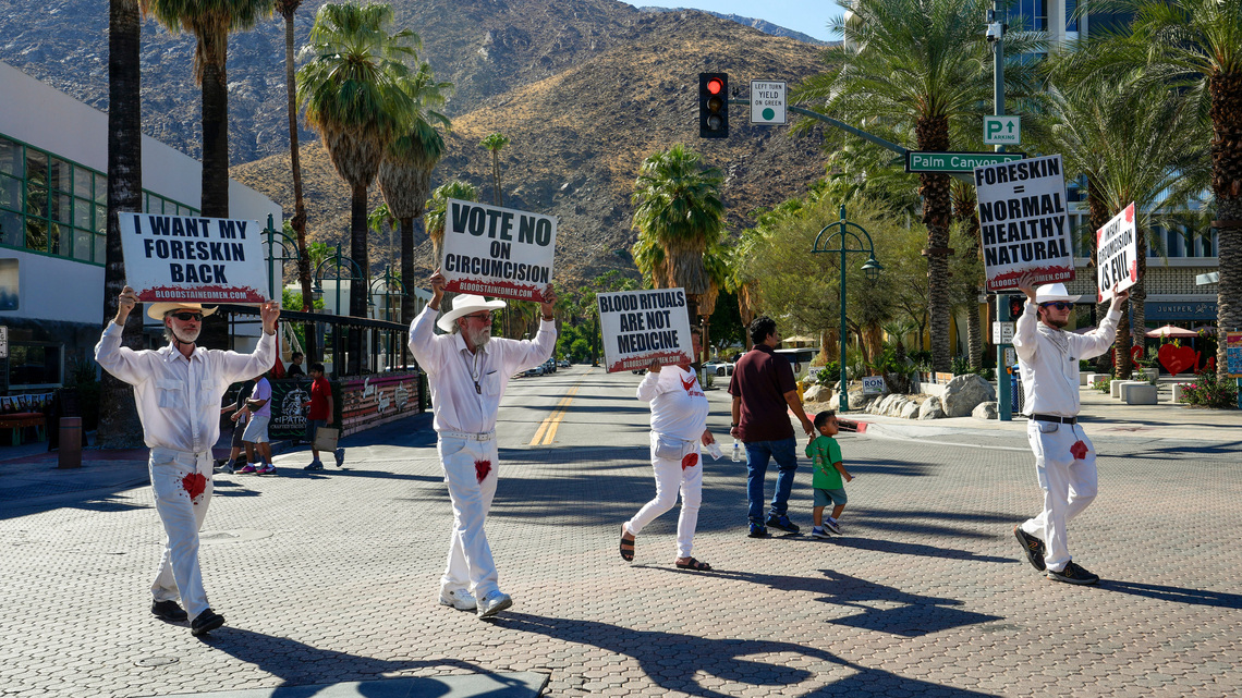 Anti-circumcision group protests in Palm Springs, Indio 
