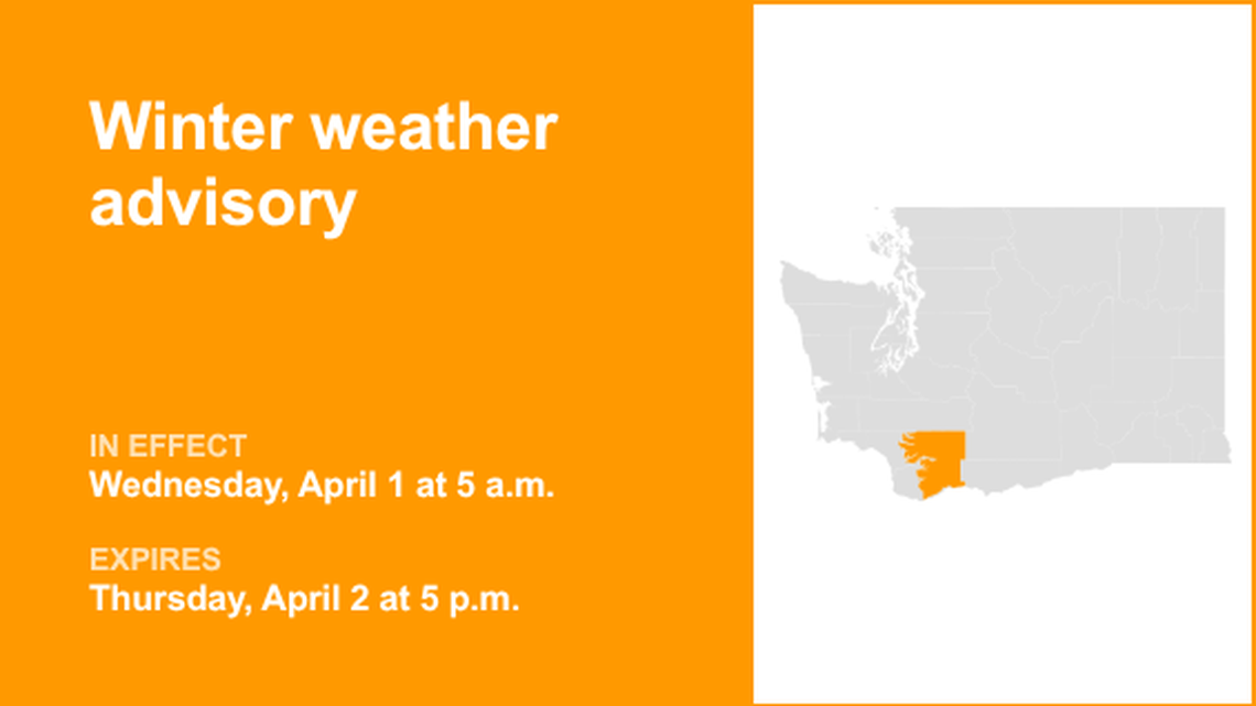 UPDATE: Winter weather advisory in place for South Cascades until early Thursday evening 