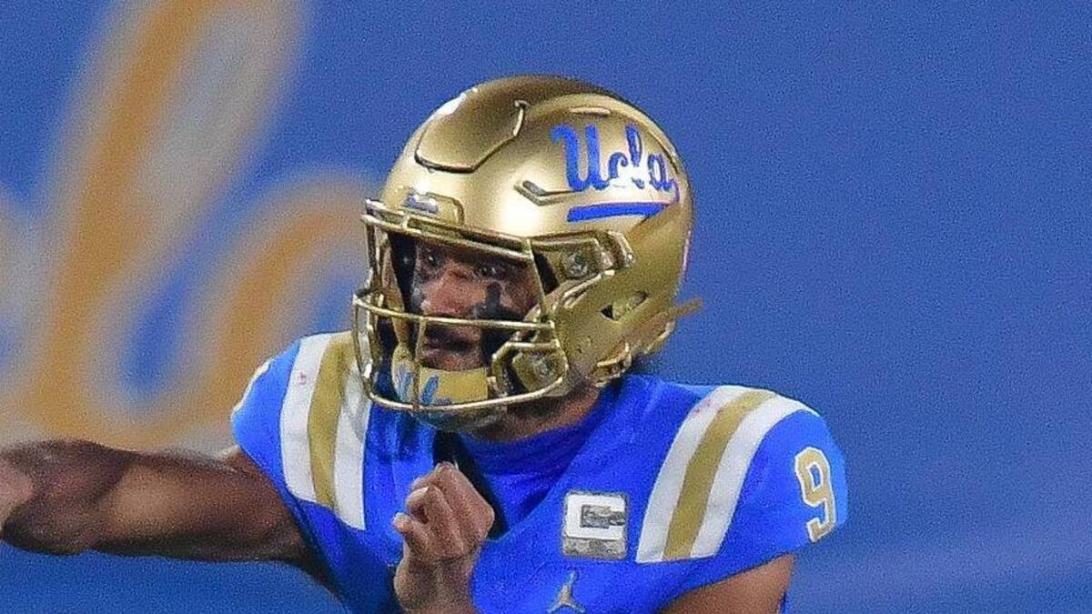  Nov 8, 2025; Pasadena, California, USA; UCLA Bruins quarterback Nico Iamaleava (9) throws against the Nebraska Cornhuskers during the second half at the Rose Bowl. Mandatory Credit: Gary A. Vasquez-Imagn Images | Gary A. Vasquez-Imagn Images 