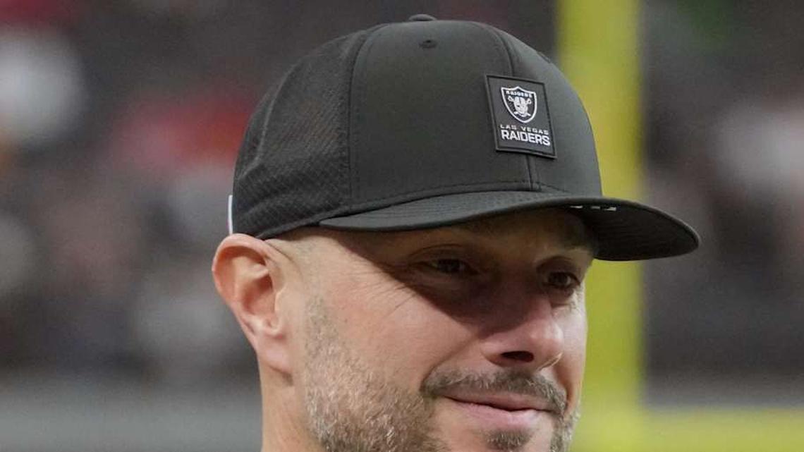  Jan 4, 2026; Paradise, Nevada, USA; Las Vegas Raiders general manager John Spytek reacts during the game against the Kansas City Chiefs at Allegiant Stadium. Mandatory Credit: Kirby Lee-Imagn Images | Kirby Lee-Imagn Images 