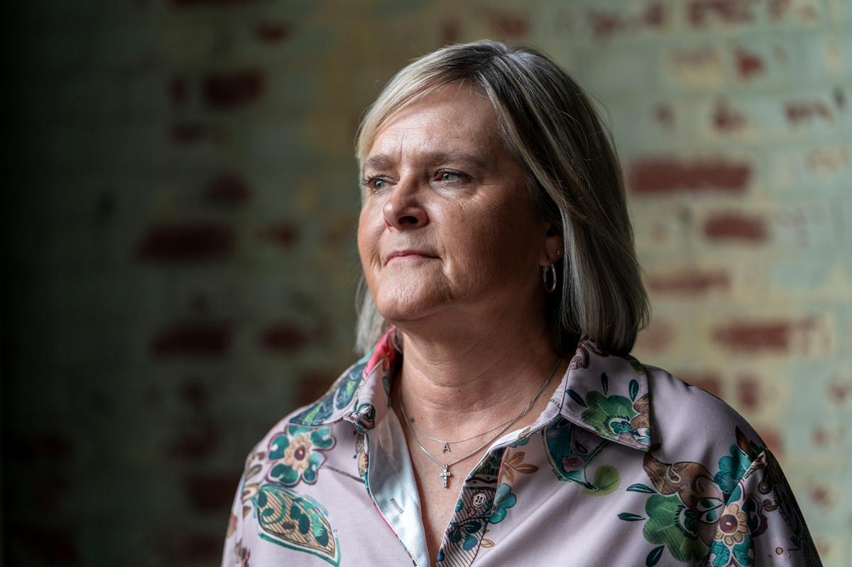  April Grace, the executive director of the nonprofit Oklahoma Public School Resource Center, at her office in Oklahoma City, on Tuesday, April 14, 2026. Credit: Nick Oxford for The Hechinger Report