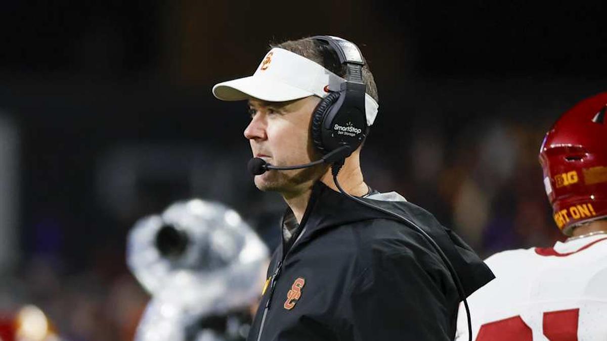  Nov 2, 2024; Seattle, Washington, USA; USC Trojans head coach Lincoln Riley stands on the sideline during the fourth quarter against the Washington Huskies at Alaska Airlines Field at Husky Stadium. Mandatory Credit: Joe Nicholson-Imagn Images | Joe Nicholson-Imagn Images 