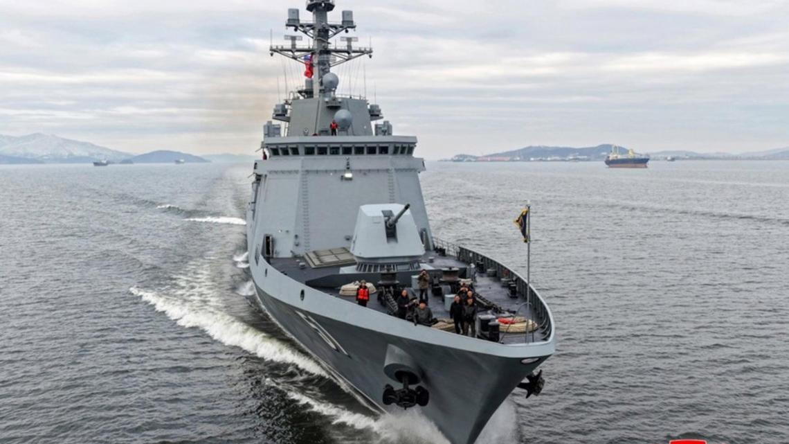 Satellite images suggest North Korea warship nearing launch 