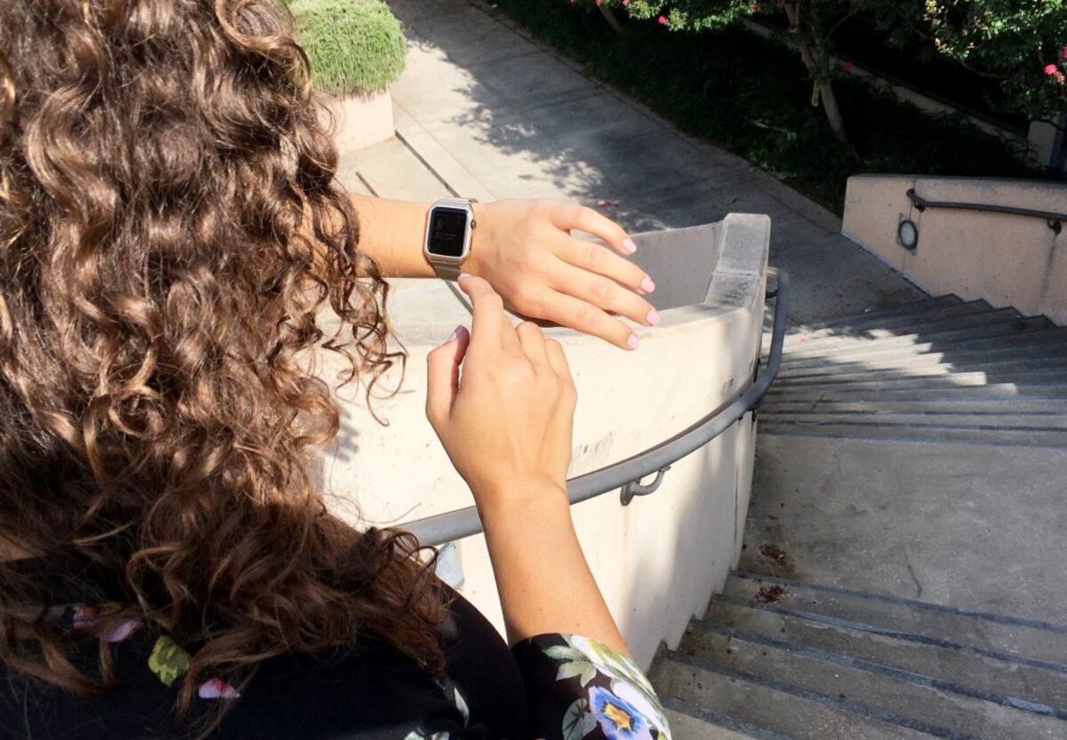  A wearable device being used on stairs. (American Heart Association via SWNS) 