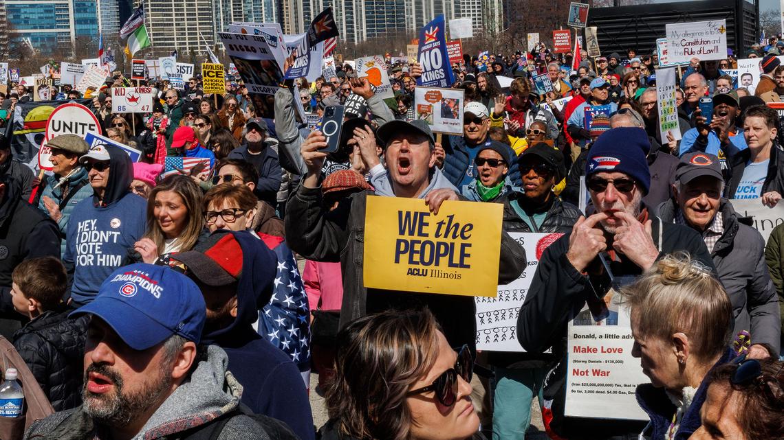 Chicagoans gather in Grant Park for ‘No Kings' rally to protest President Trump's ‘unconscionable' actions 