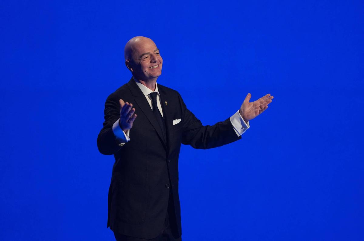  FIFA President Gianni Infantino during the FIFA World Cup 2026 Final Draw. Stephanie Scarbrough-Reuters via Imagn Images