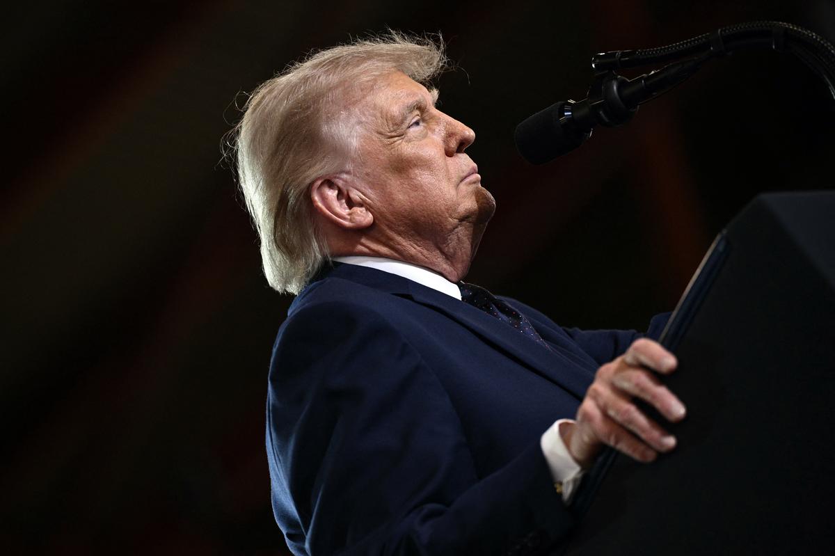  US President Donald Trump delivers a speech about the economy at Rockland Community College Fieldhouse in Suffern, New York, on May 22, 2026. 