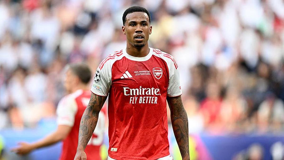  Gabriel missed the decisive penalty for Arsenal. | Stuart MacFarlane/Arsenal FC/Getty Images 